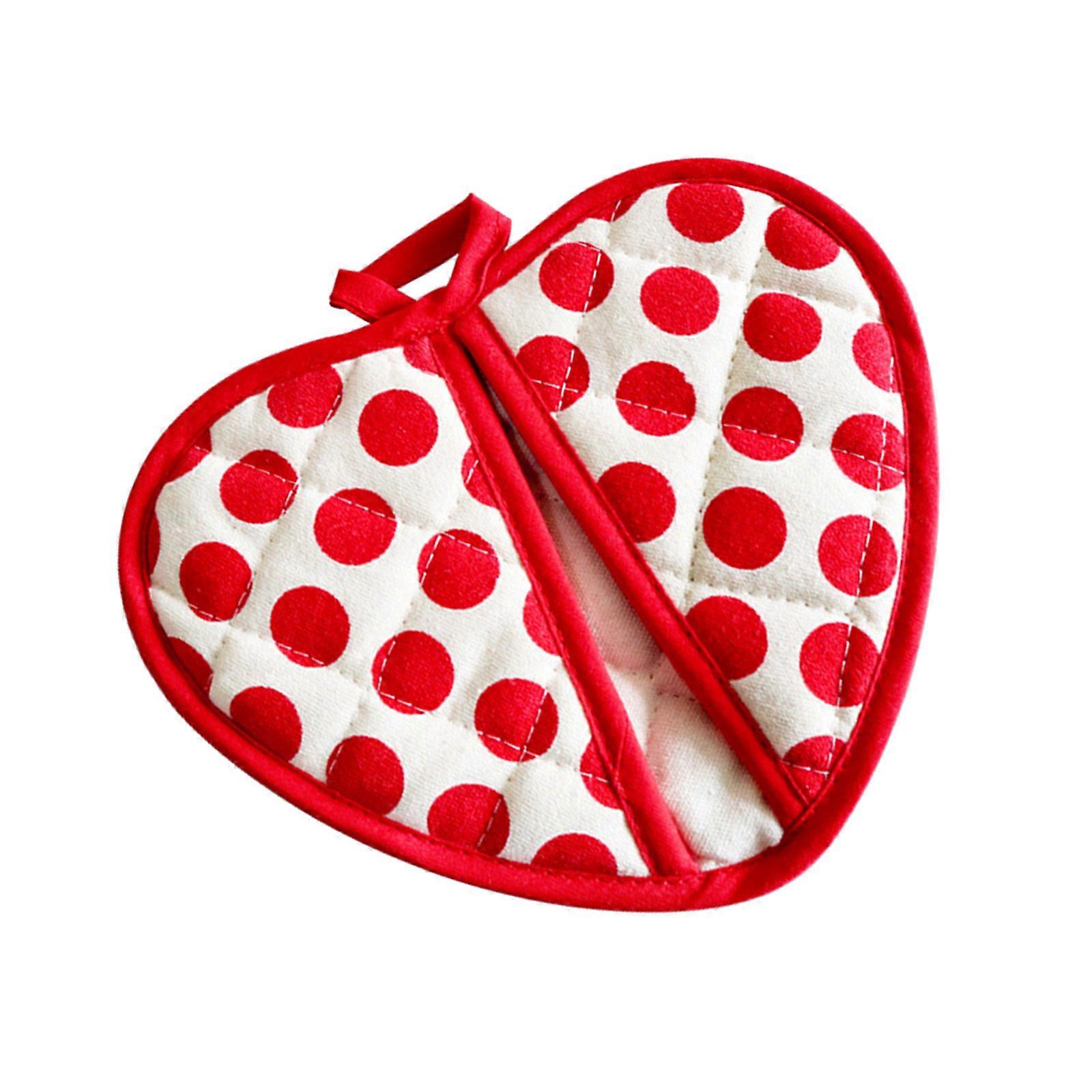 Machine Washable Heat Resistant Glove And Hot Surfaces Pad Set For Cooking Baking And Food Serving Red