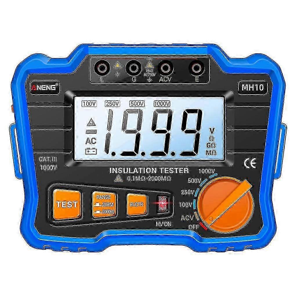 Digital isolasjonsmotstandstester Megohm Meter 100/250/500/1000v