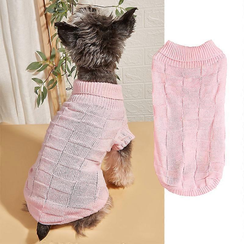 Autumn and winter three-dimensional high elastic solid color classic woven soft knitted elastic warm poodle teddy sweater dog clothes
