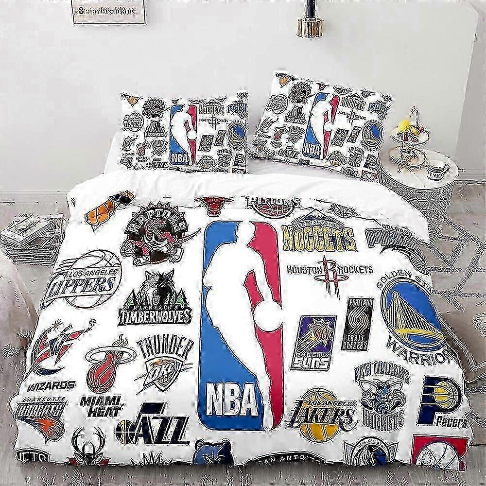Anime series 3D digital printing basketball series down and brushed bedding three-piece set