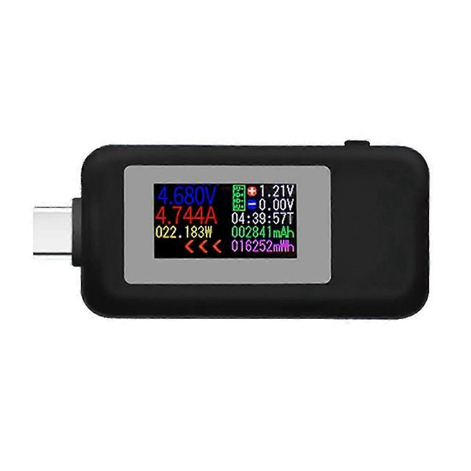 Type-C Tester DC Digital Voltmeter Current Voltage Meter-Black