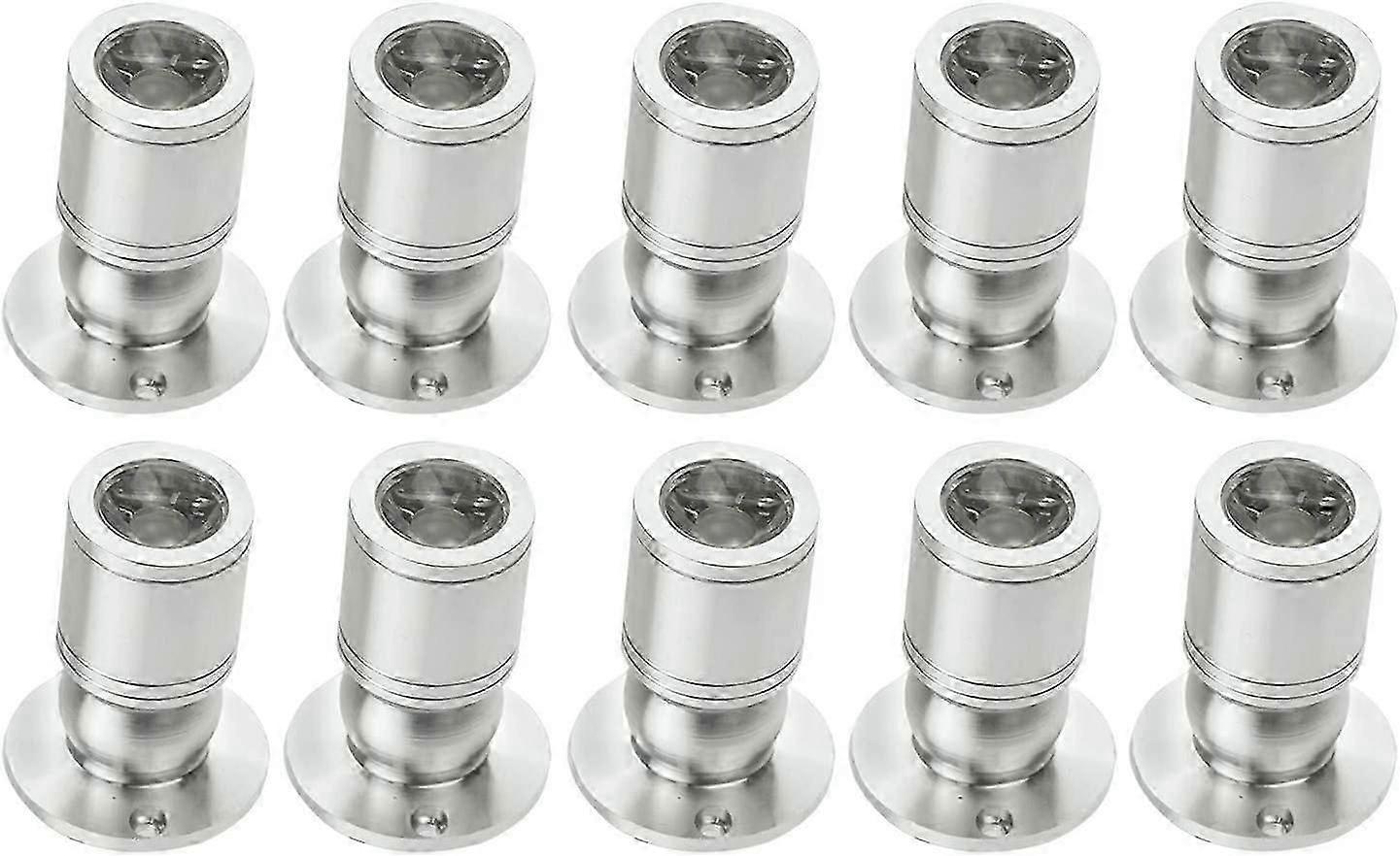 ميني ليد النازل البسيطة راحة الأضواء 1W مع سائق 100-265V AC 10PCS [فئة الطاقة A +] (فضي ، ضوء بارد)