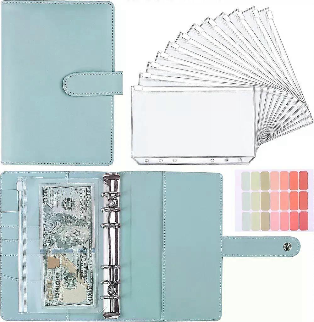 Binder Notebook, Zippered Pocket Binder Notebook, A6 Budget Binder with 12 Binder Pockets