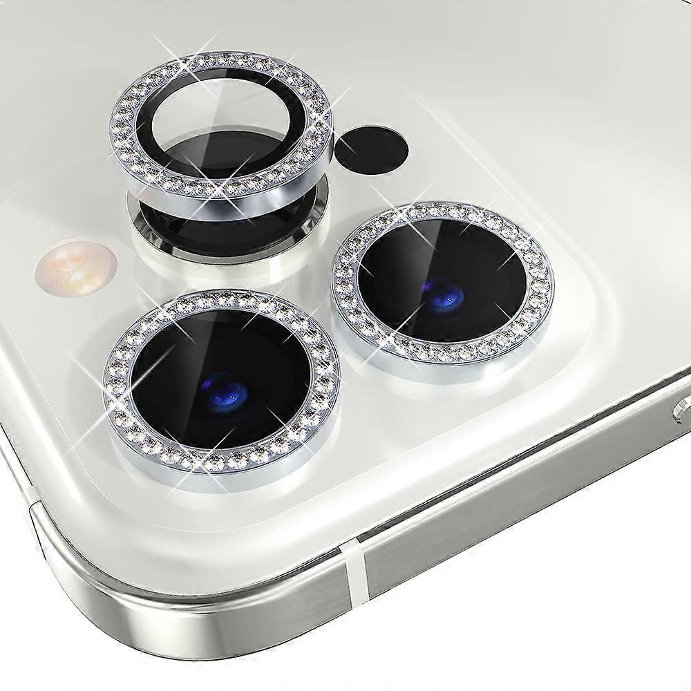 NORTHJO 1 Set For iPhone 14 Pro/14 Pro Max Camera Lens Protector Tempered Glass+Metal Rhinestone Cam