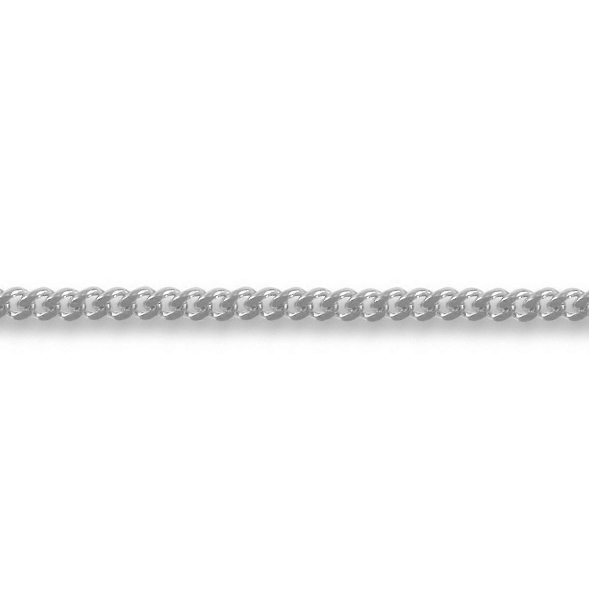 ジュエルコ ロンドン ユニセックス ソリッド 9ct ホワイトゴールド ダイヤモンド カット 縁石 1.4mm ゲージ ペンダント チェーン ネックレス