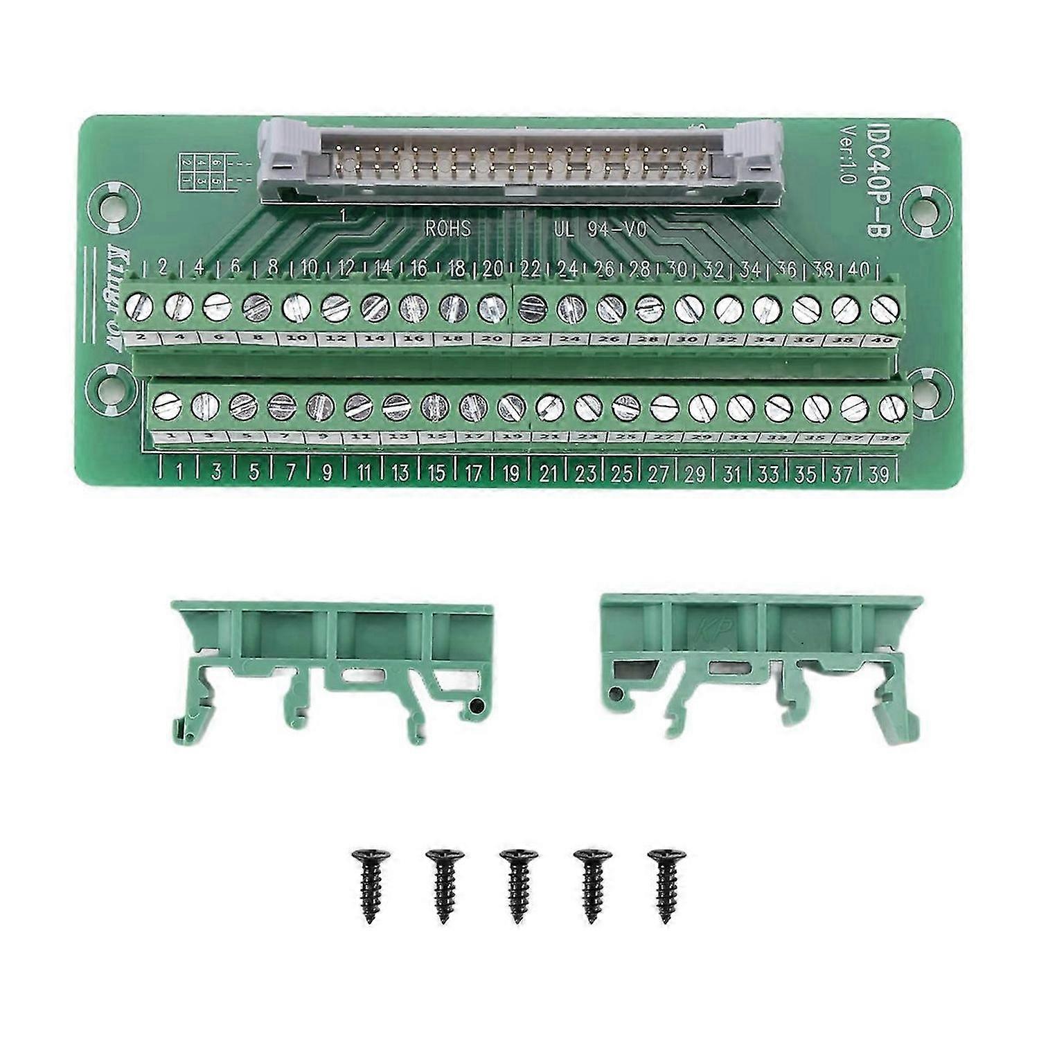 IDC40P 40Pin Connector Strip with Bracket, for PLC, DIN Rail Mount