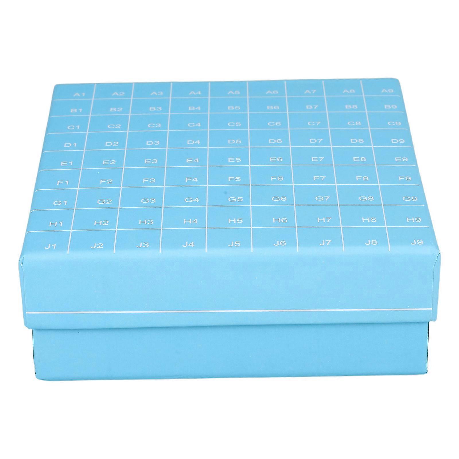 Cardboard Vial Storage Rack Laboratory Use Sky-Blue Paper Material Sample Storage 1Pcs