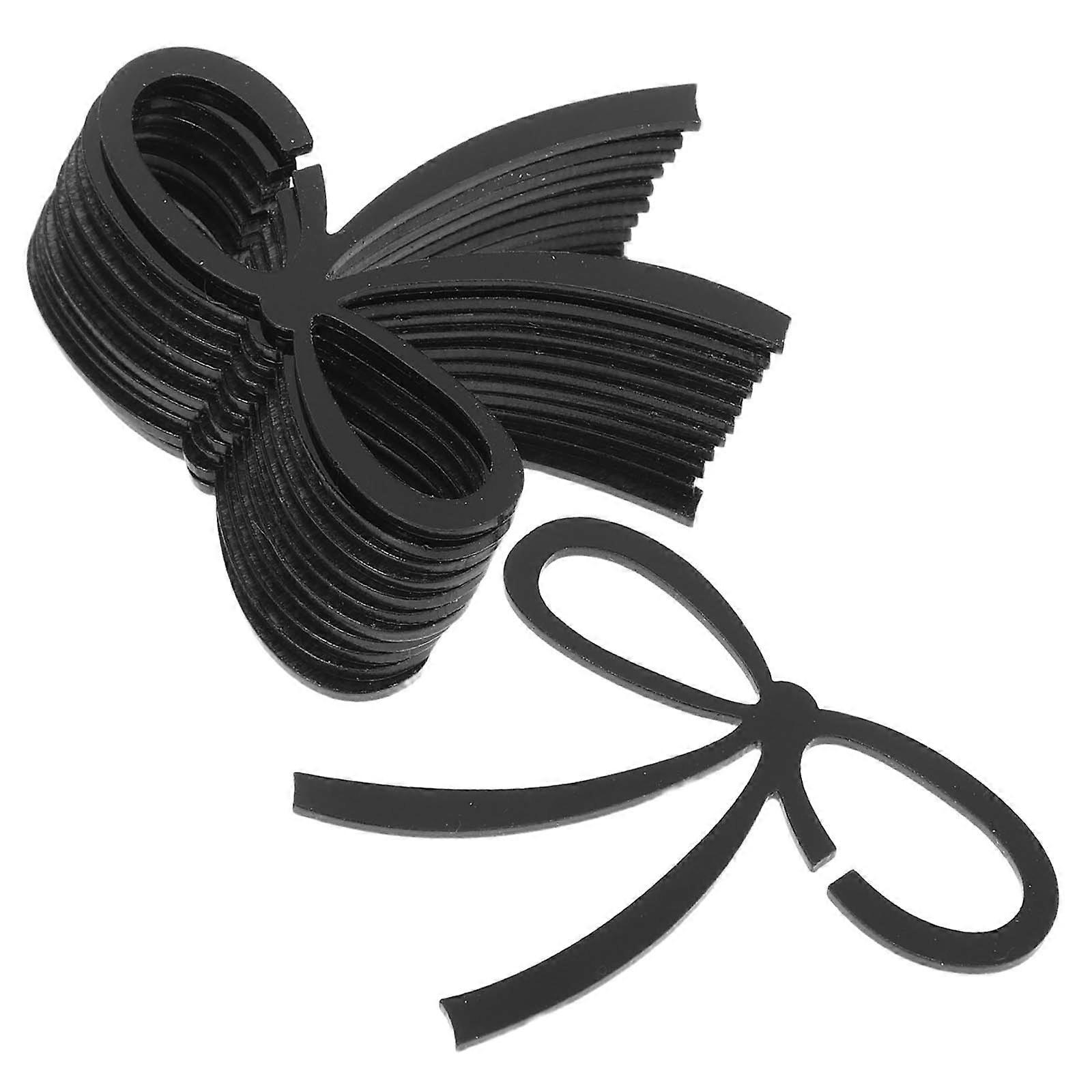 Black Bowknot Wine Glass Markers Acrylic for Party 48Pcs Reusable Drink Charms