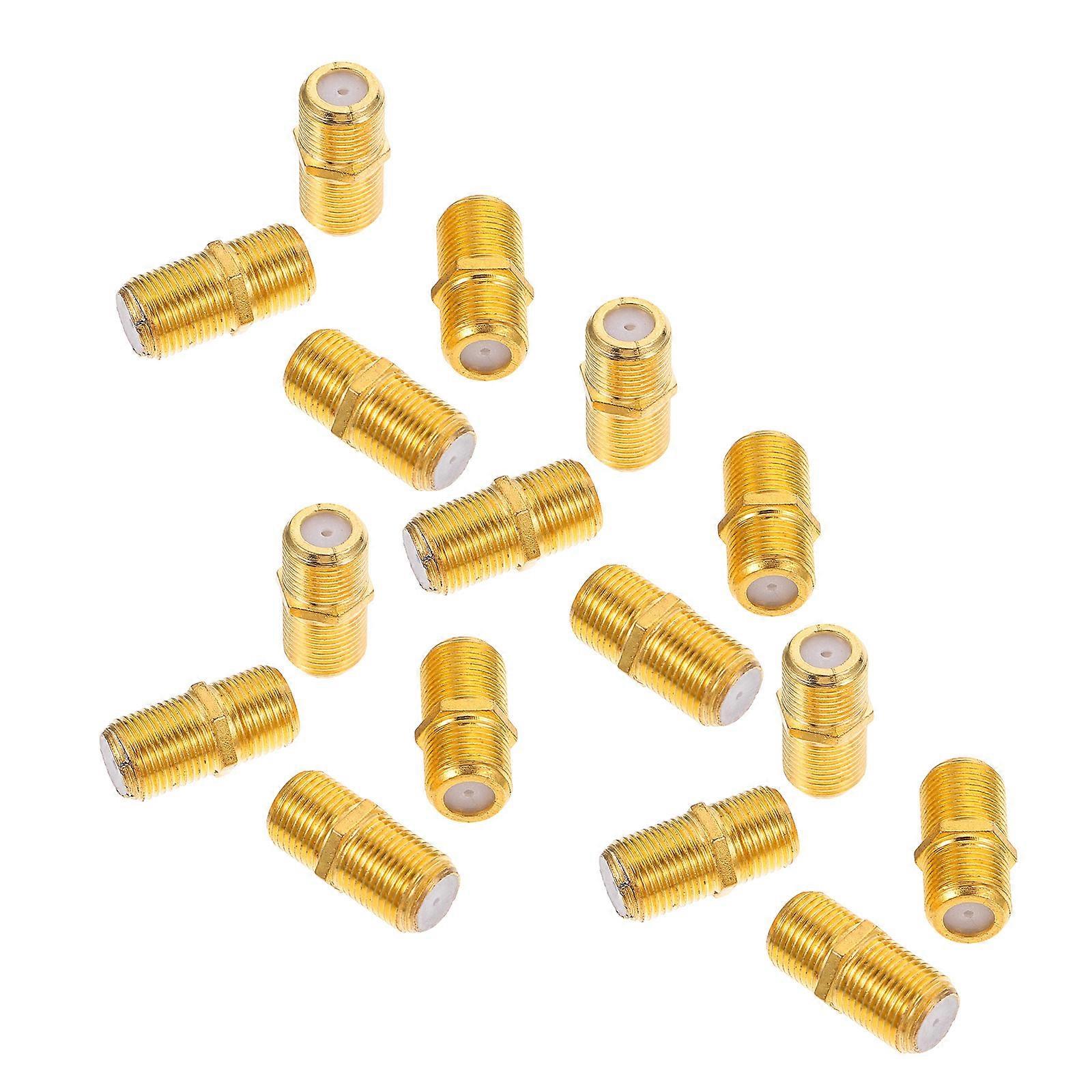Golden Coaxial Cable Connector Extension Adapter for TV 20Pcs Set
