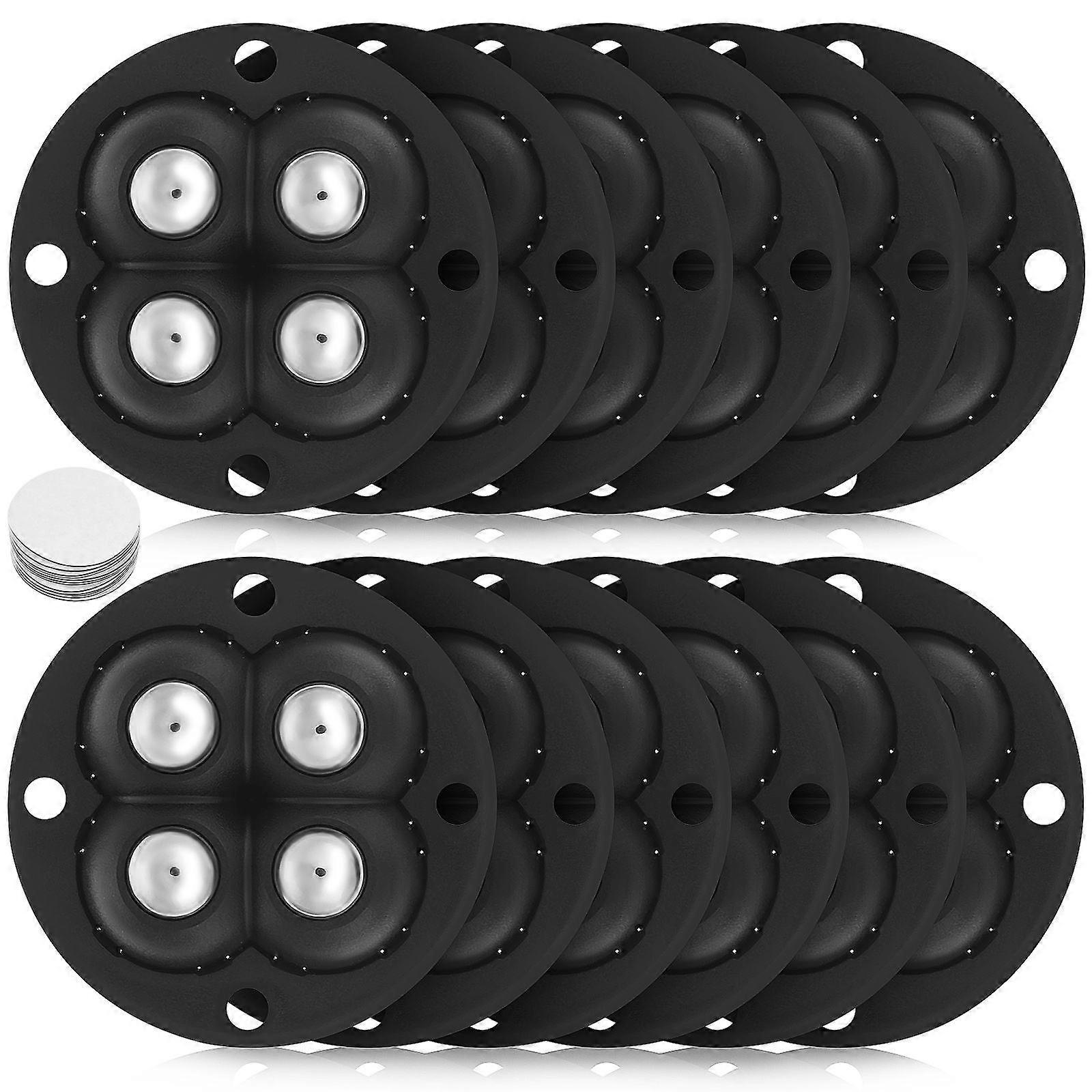 Universal Mini Caster Wheels for Storage Bin with 360 Degree Swivel 12Pcs