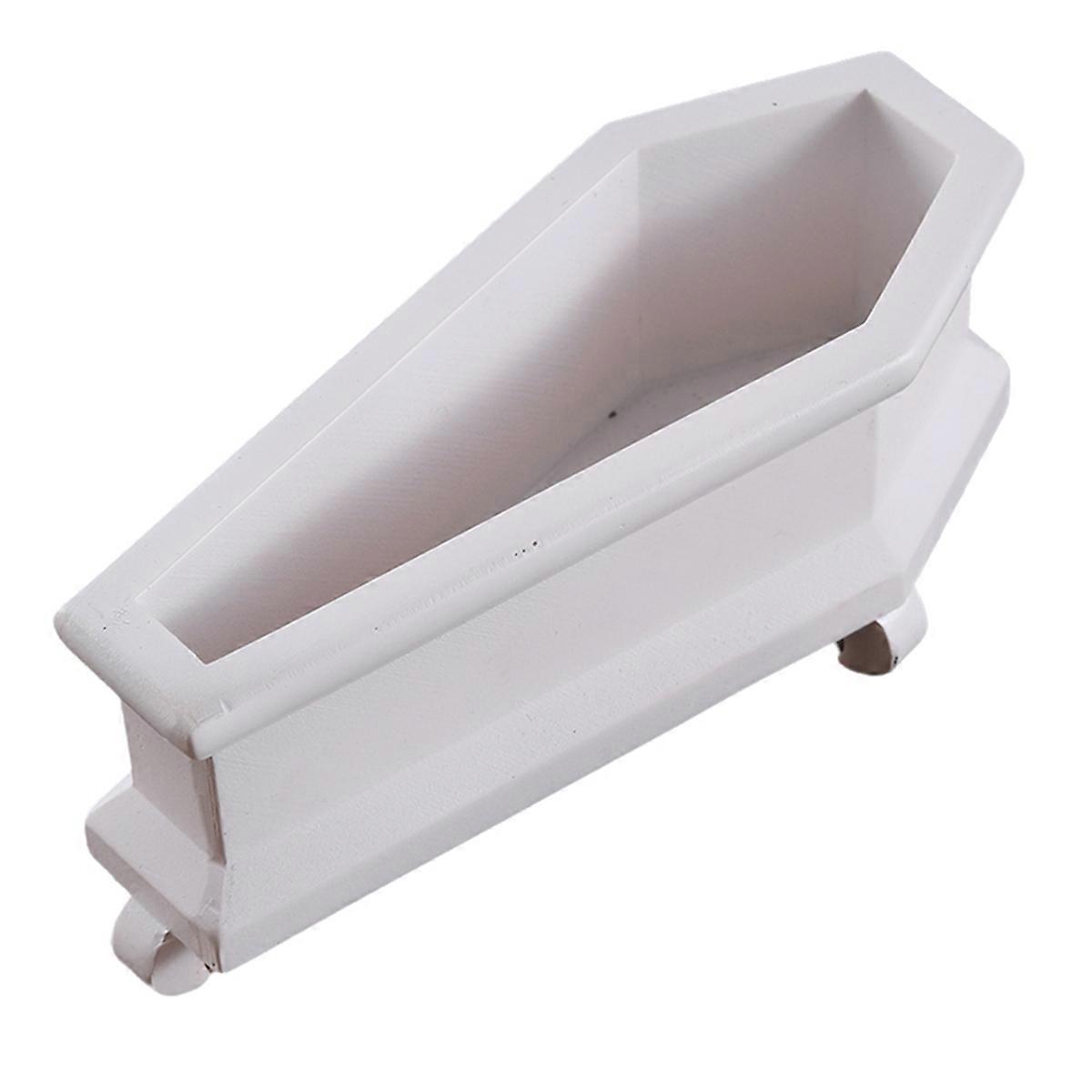 Coffin mini flower pot, plant decoration stand,White