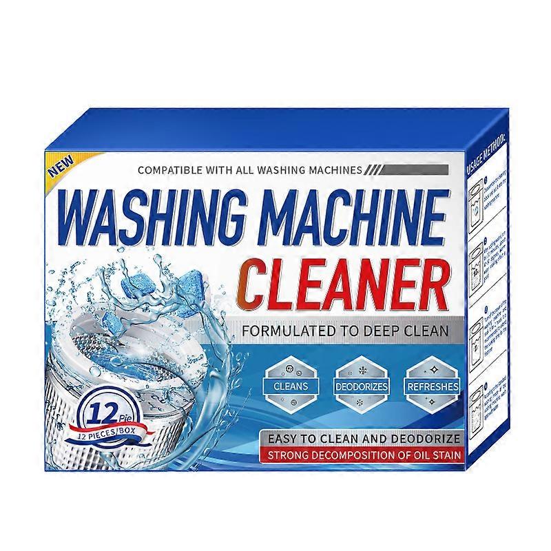 Old-packaged washing machine tub cleaner effervescent tablets remove dirt; solid oxygen-rich powder provides powerful sterilization (12 tablets).
