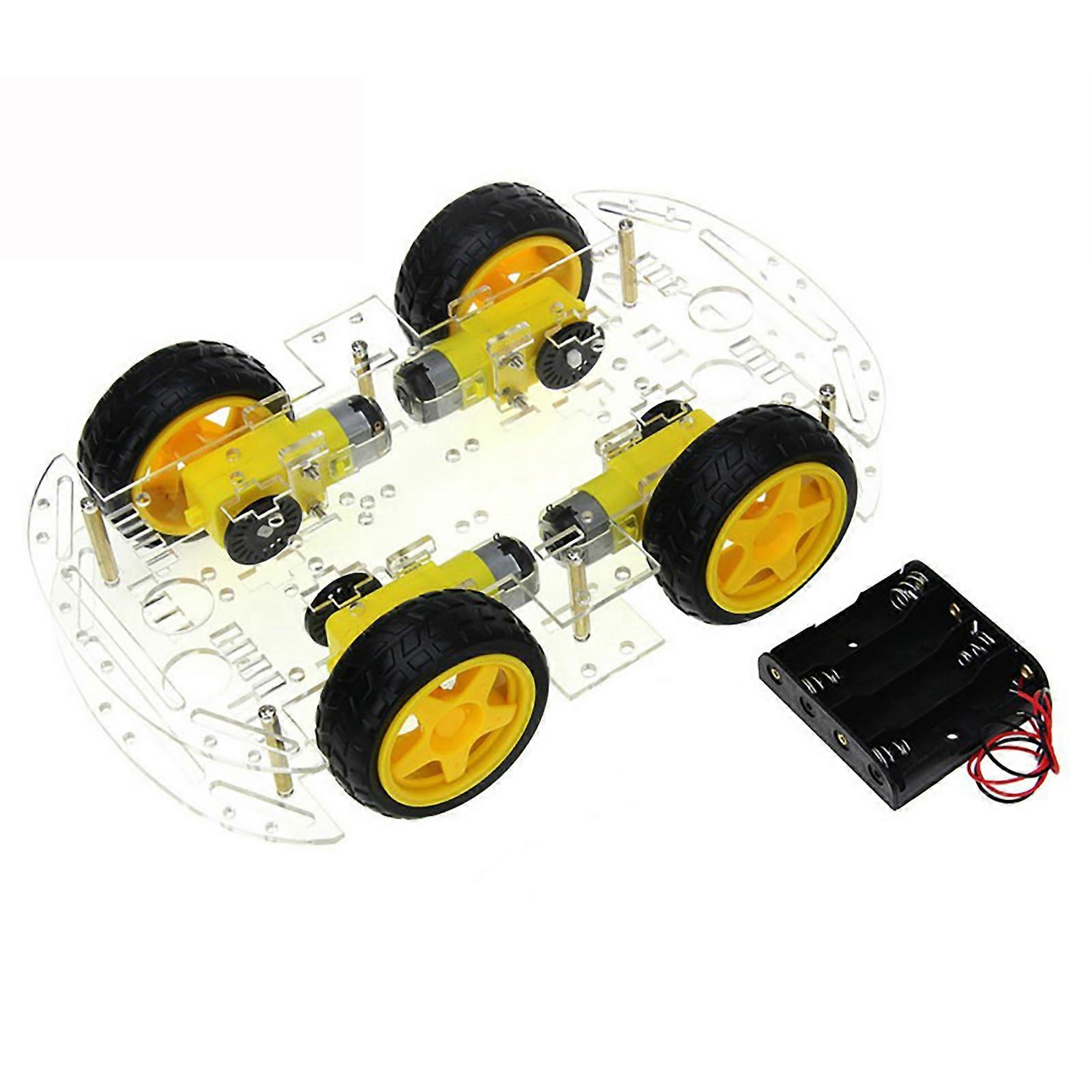 Kit de châssis de voiture robot intelligent en acrylique, double 4 roues motrices, pour l'artisanat
