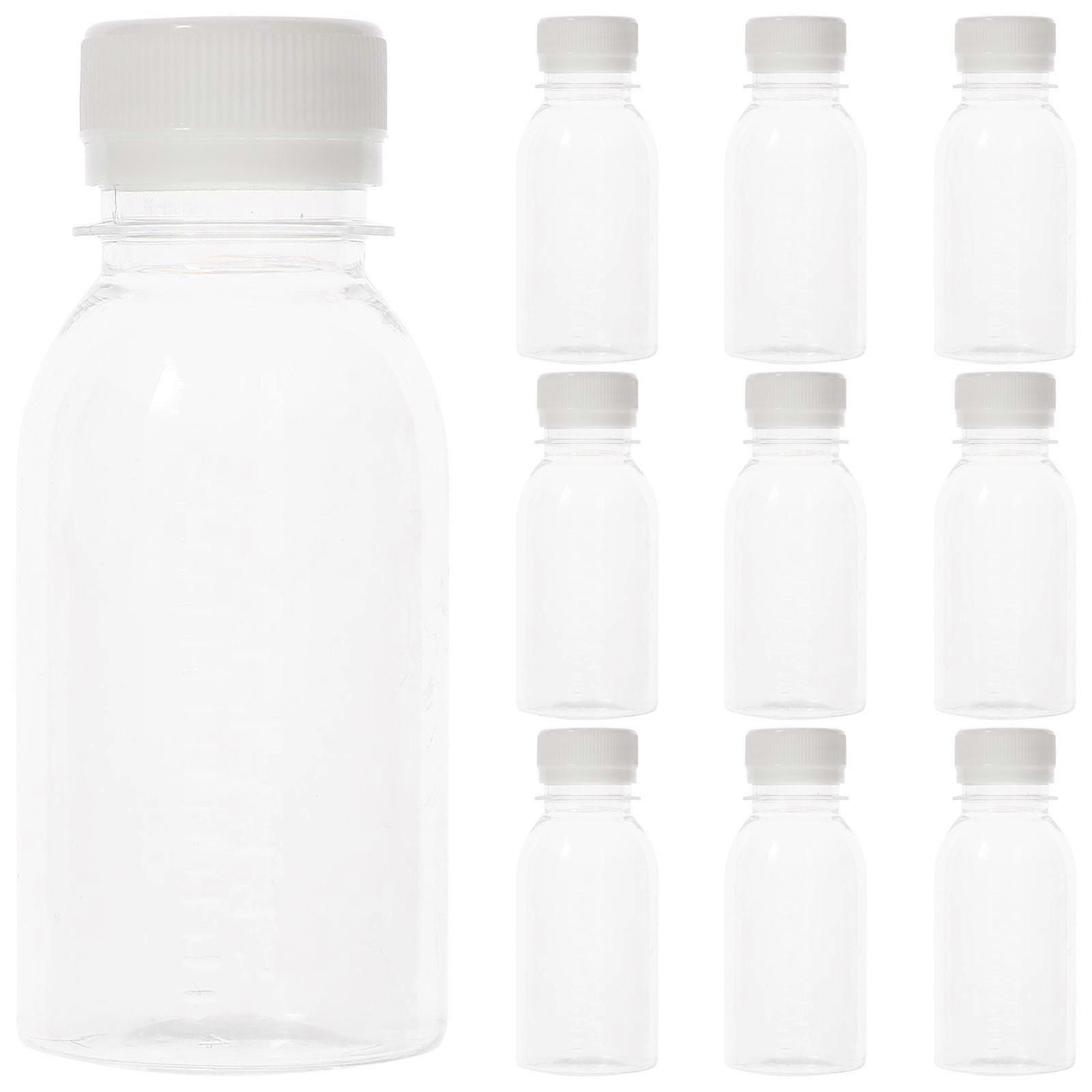 10Pcs Portable Juice Bottles Drinking Empty Bottles Transparent Juice Bottles Clear Bottles for Outdoor (100ml)