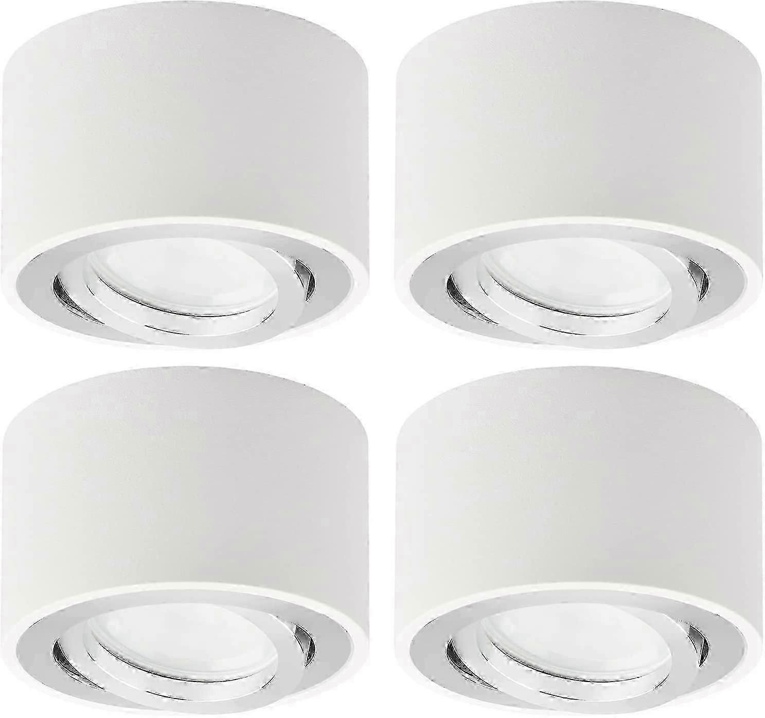 set of 2 Adjustable Projecting LED Spotlight 80x50mm Ceiling Light Surface Mounted Round White Ceiling Light Spot LED Downlight Bulb 5W LED Module inc