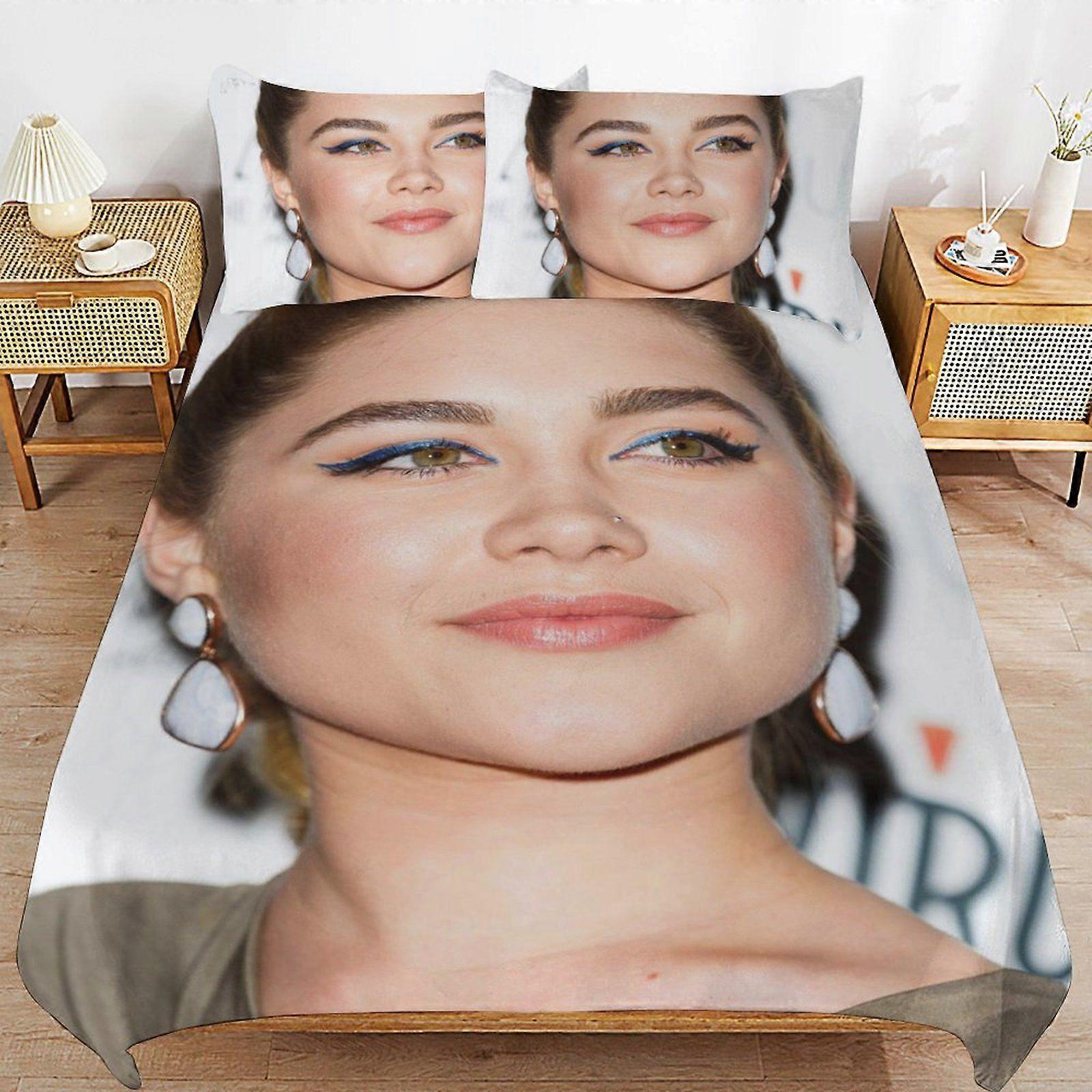 a646 Florence Pugh Durable Easy Care Smooth Finish Bedding Solution Soft Zipper Closure Duvet Cover Sets Choice n646