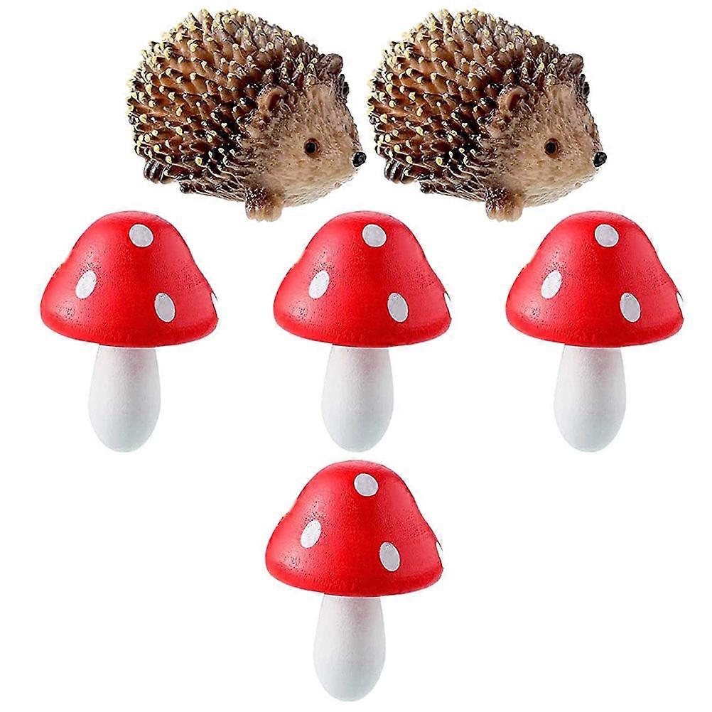Fairy Garden Decor Resin Hedgehog Adornment for 5Sets
