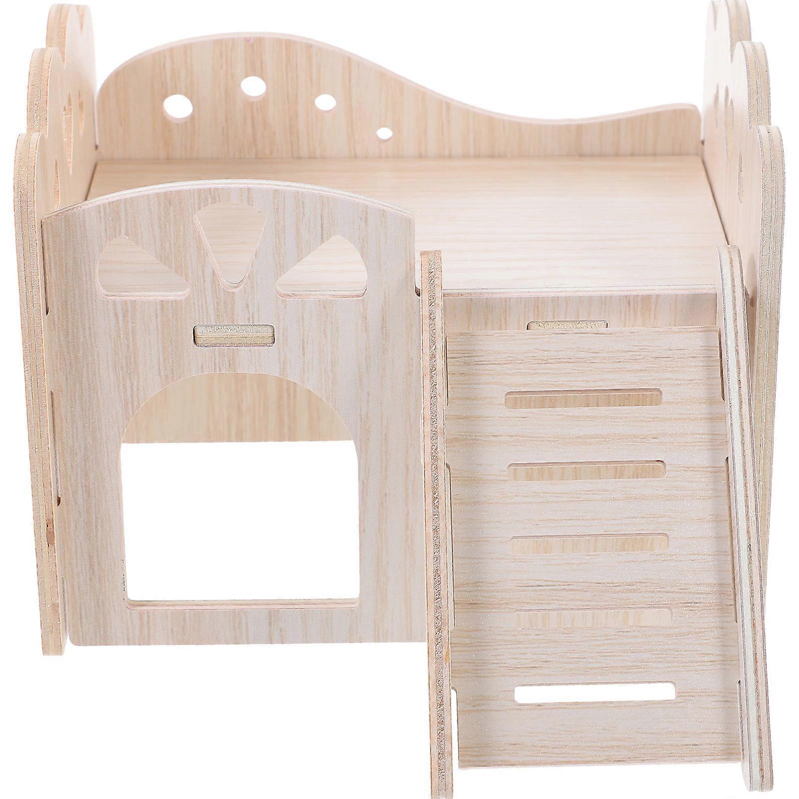 Small Animals Wooden Hideout For Hamsters And Guinea Pigs Indoor Use 5.5X13X4.3in Climbing Exercise 3 Sets