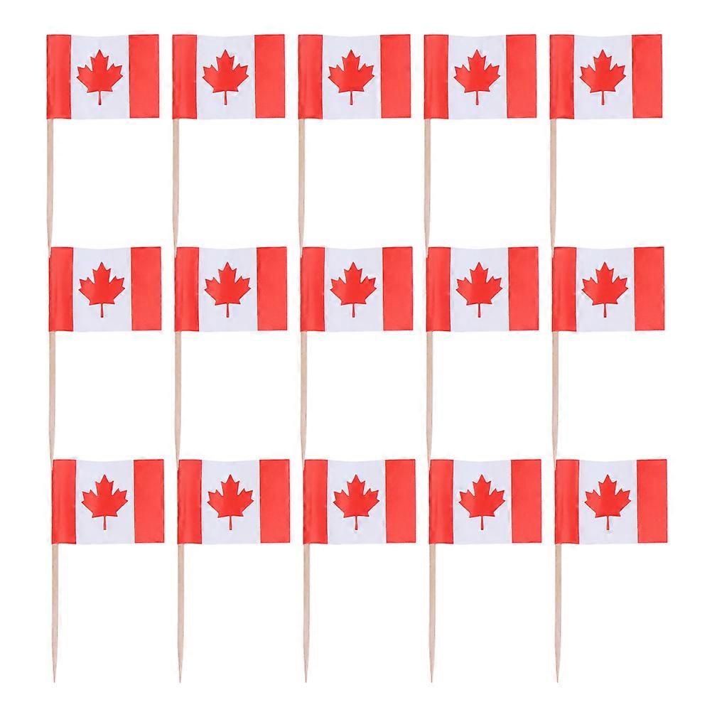 Canada Flag Toothpick 300 Pcs Food Decoration Appetizer Marking Multi Color Material Party Decorations