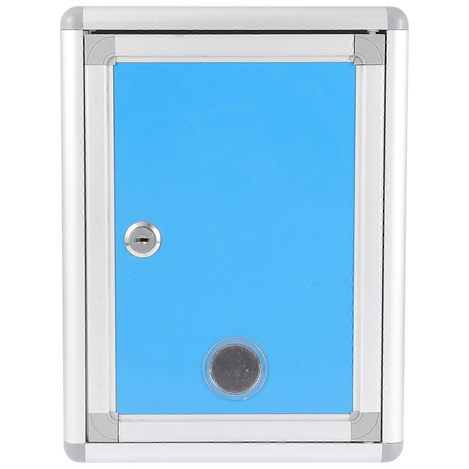 Blue Wall Mount Mailbox with Lock for Storage 2Pcs Durable Letter Box