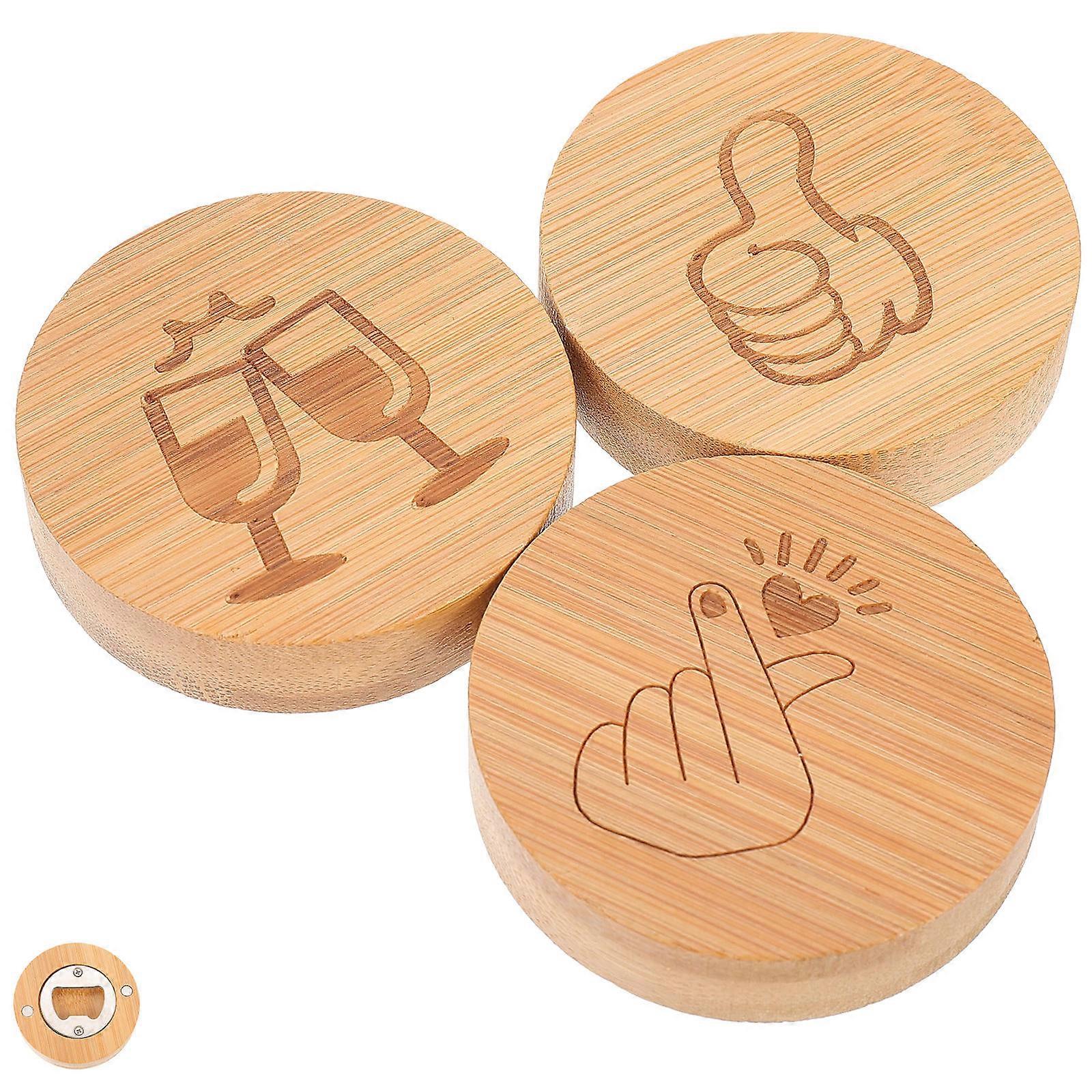 Magnetic Bottle Opener 3Pcs Novelty Design Fridge Magnets Small Chocolate Round Opener Suitable For Christmas And Holiday Parties