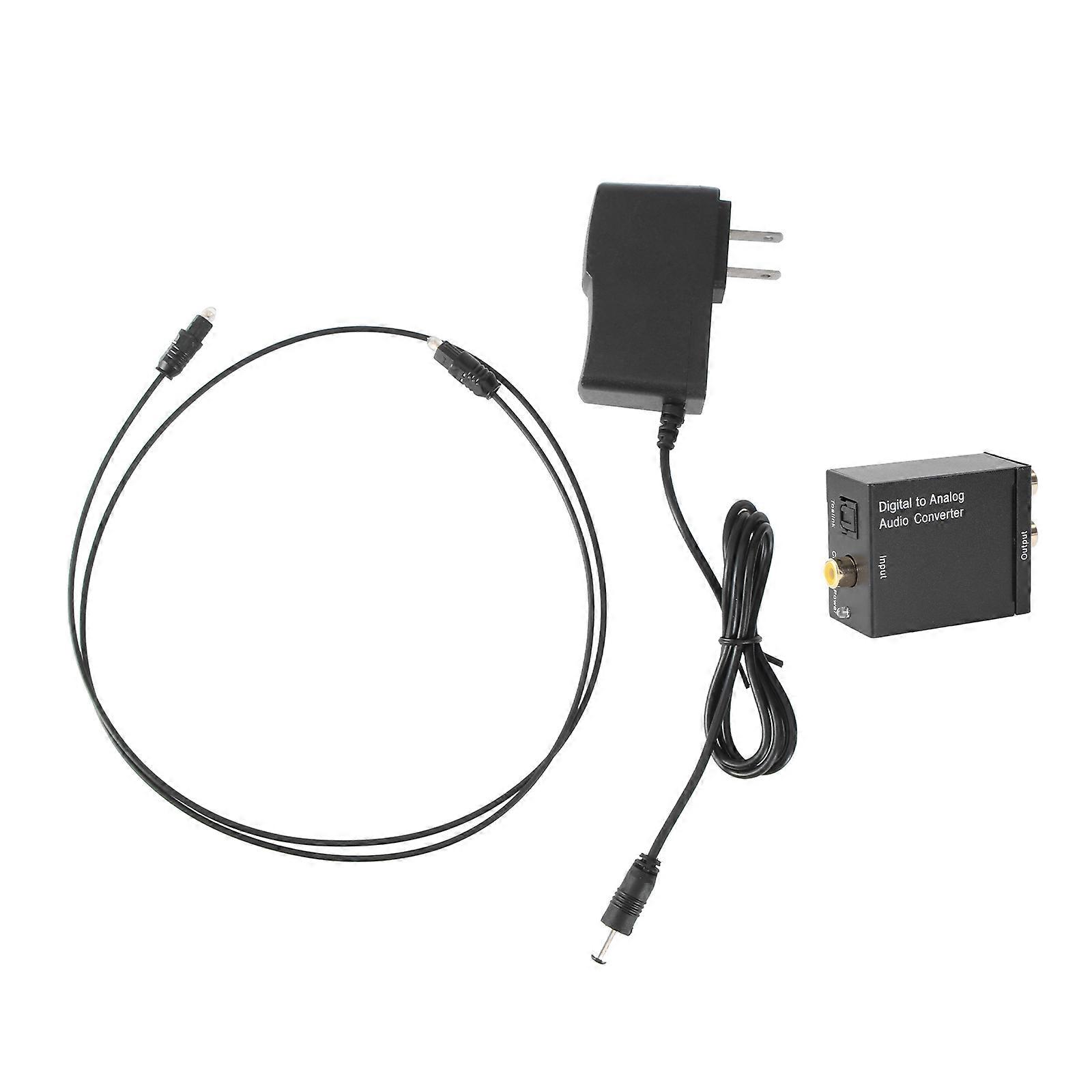 Digital to Analog Audio Converter Optical to Audio Converter 3Pcs Black