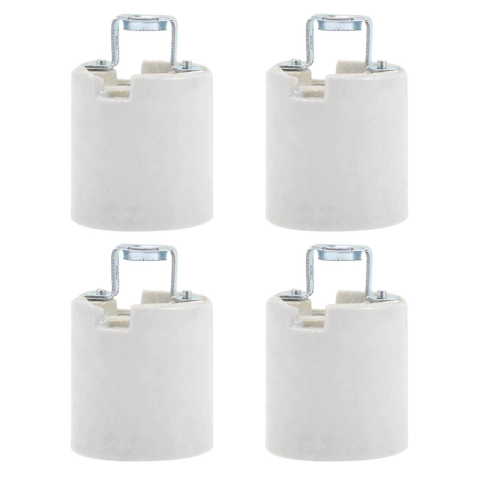 Ceramic Ceiling Light Holder 4Pcs Beige E26 Screw Light Socket DIY Friendly Design for Lamp Use