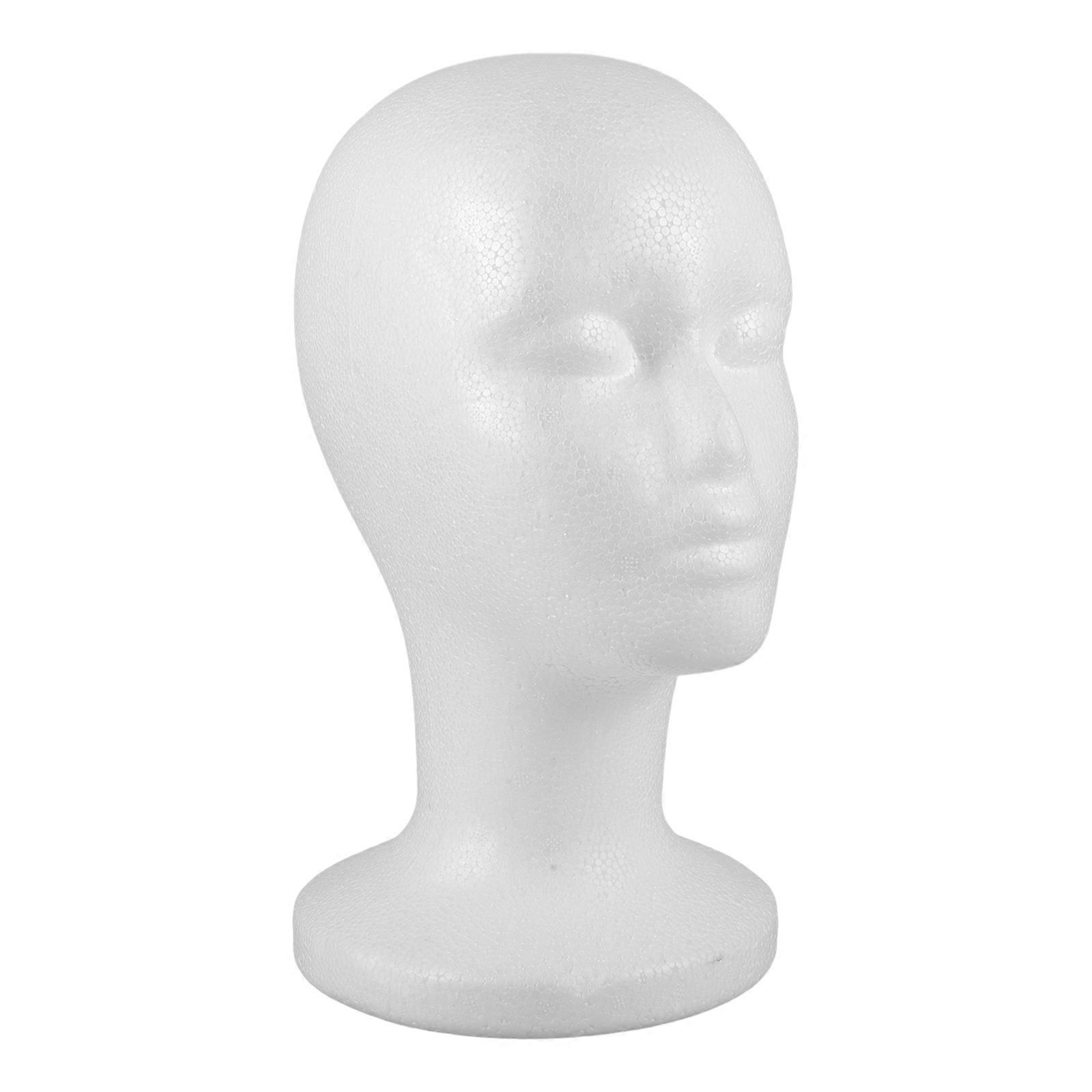 Wig Holders Female Mannequin Head for Hats 3Pcs White Foam Stand