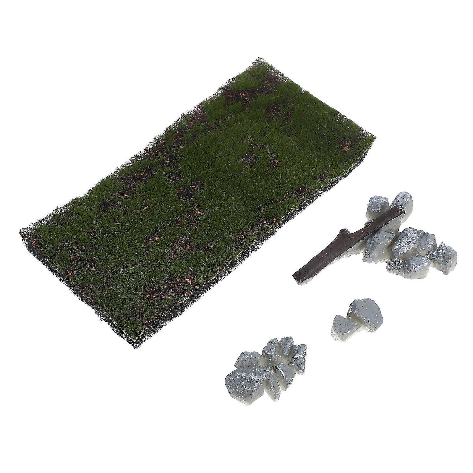 Model Landscape Artificial Grass Mat for Sand Table 4Pcs DIY Craft Pieces