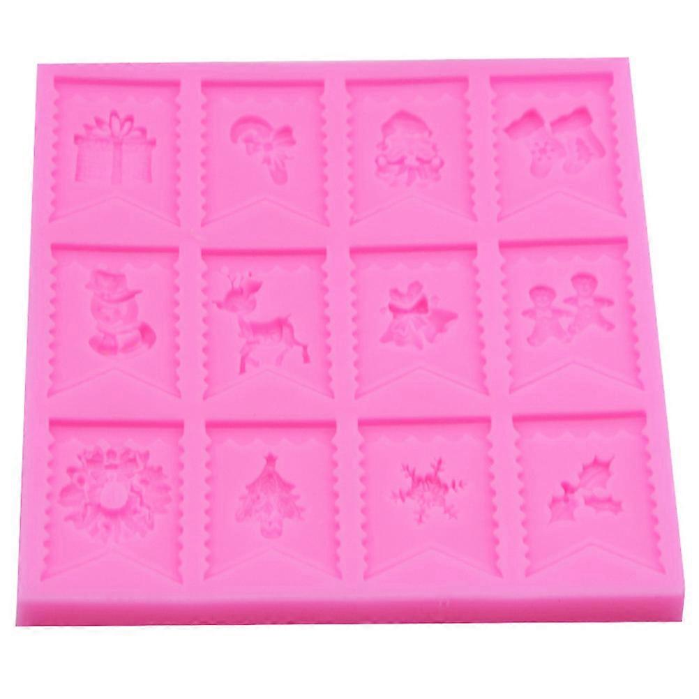 Silicone Baking Mold Christmas Shapes for 2Pcs Candy Cake Decorating