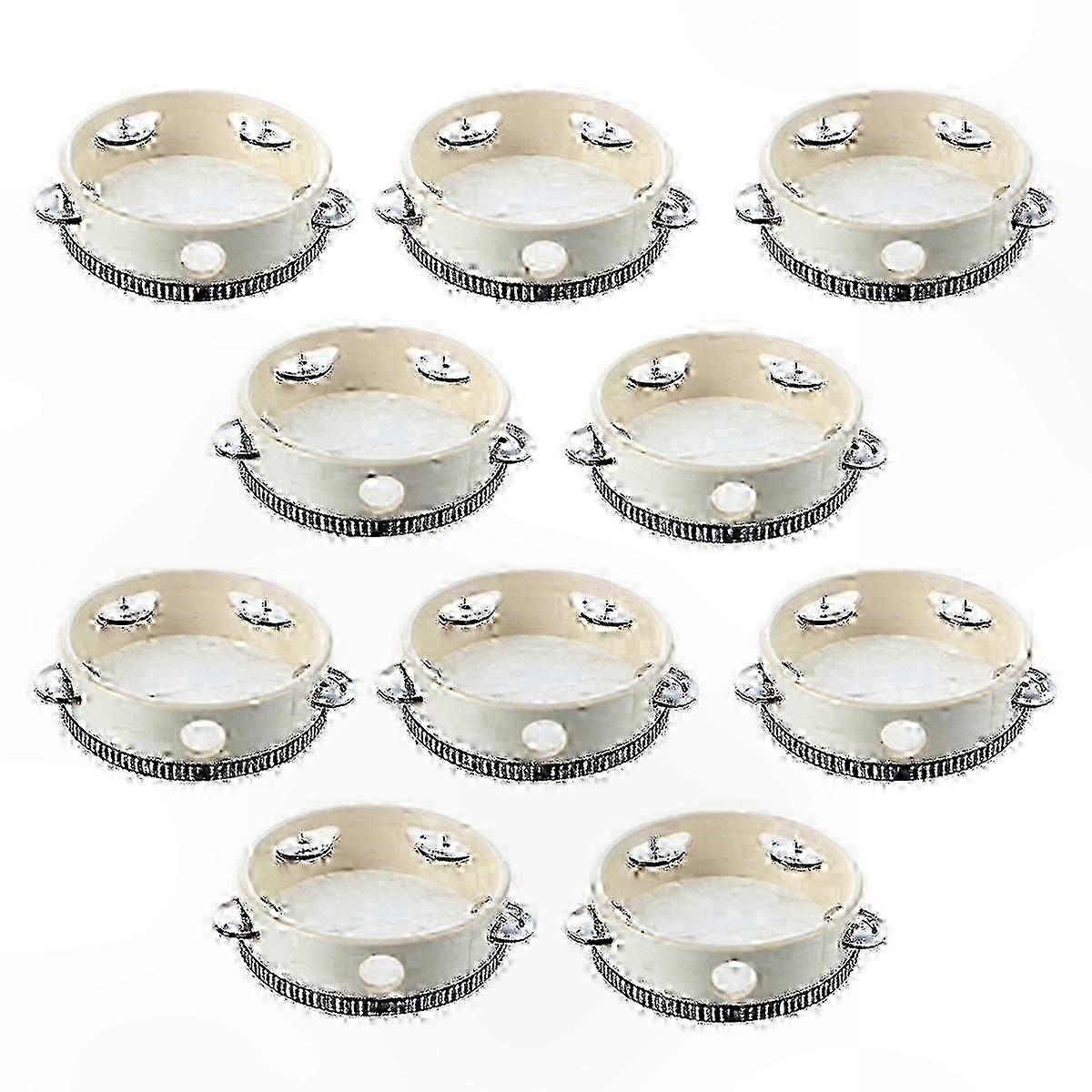 10 Pack Round Percussion Musical Instruments Handheld Drums for Kids and Adults