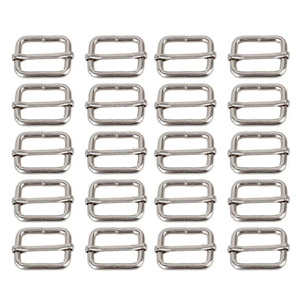 Silver Roller Pin Buckles for Strap Adjuster with 40Pcs Metal -Glides