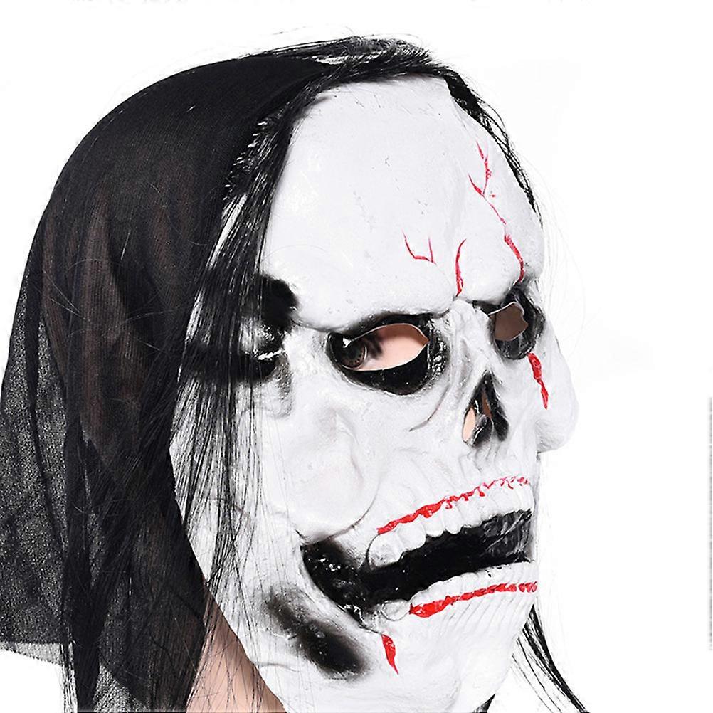 Halloween Scary Mask 2Pcs Latex Horror Full Face Accessory for Costume Party Scary Effect M Size