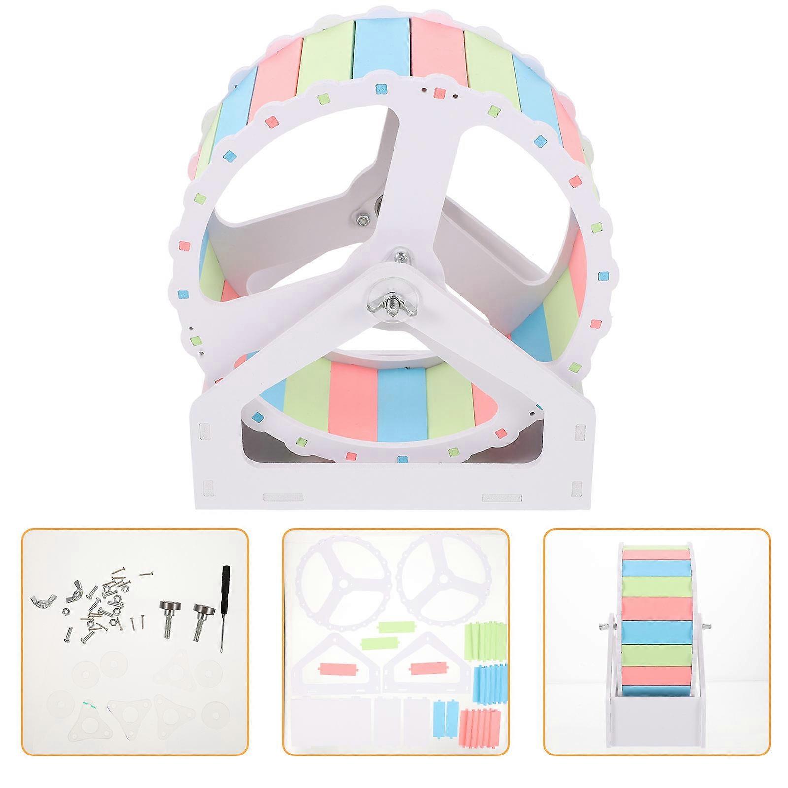 Hamster Running Wheel Set Suitable For Home Use Multi Colored PVC Material For Exercise 1Set