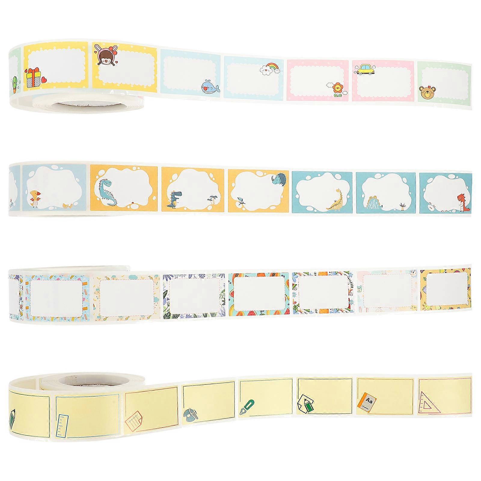 16 Rolls of Cartoon Name Tag Labels for Note with Self-Adhesive Stickers