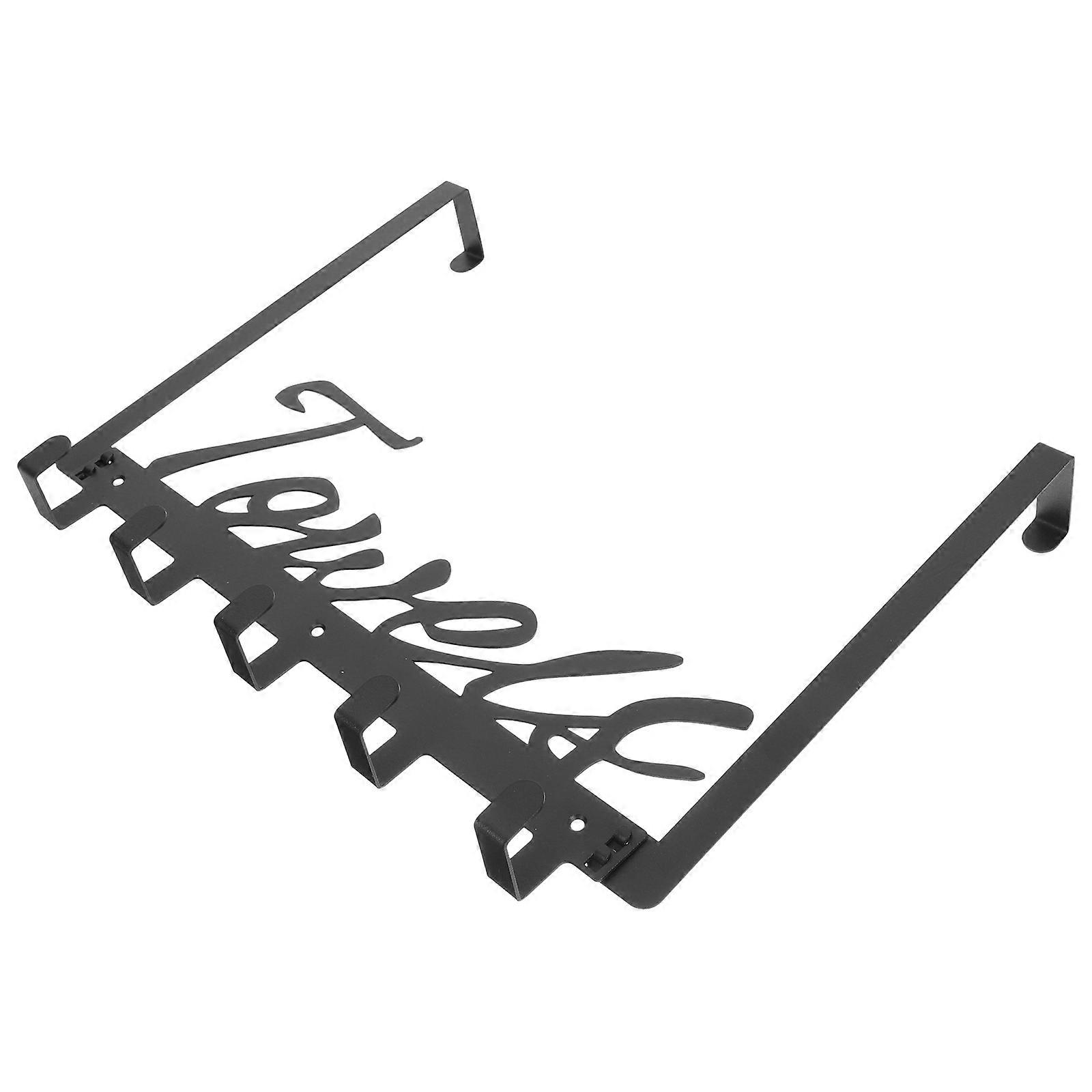 Iron Rack Wall-Mounted Black Hook with Multi-Functional Use 2Pcs