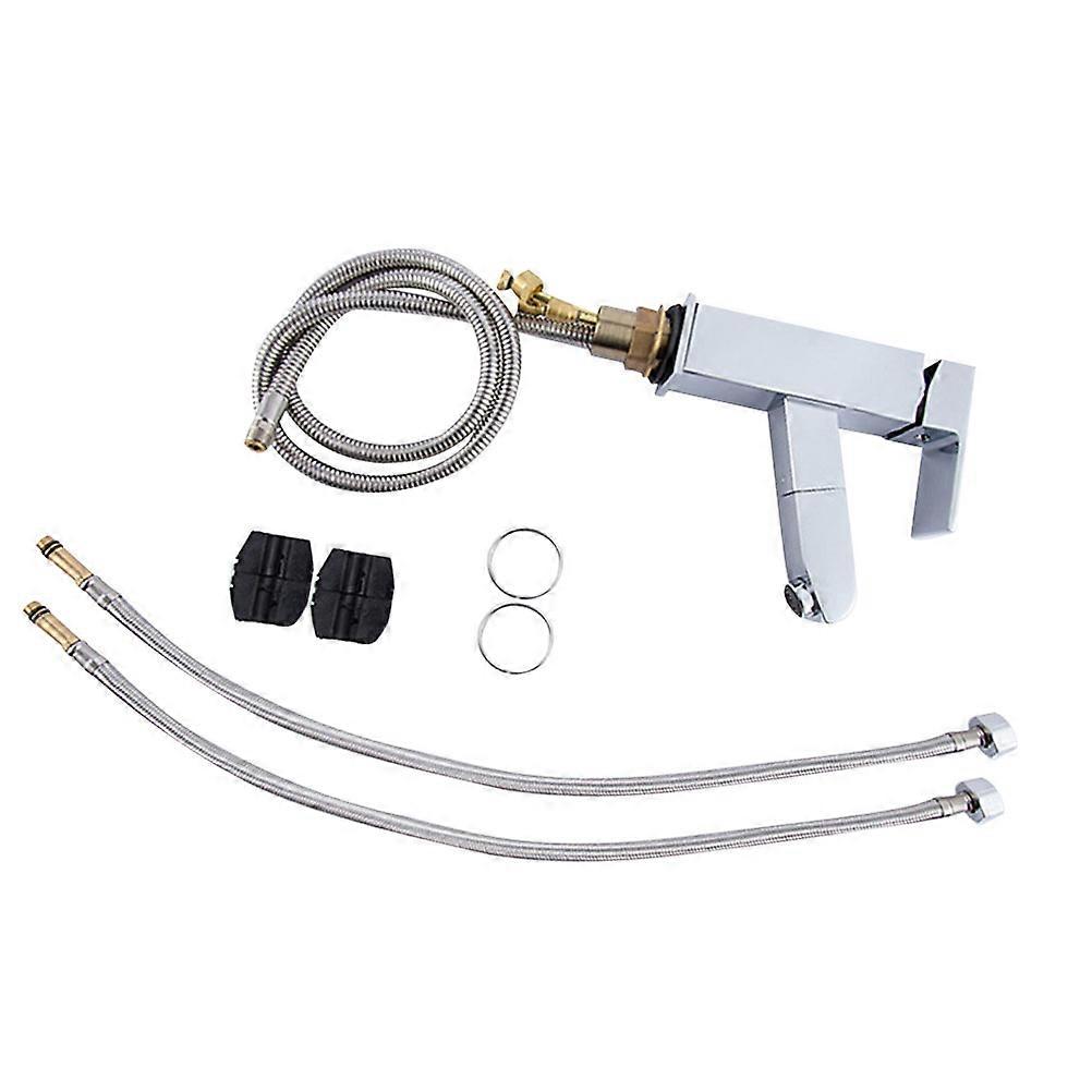 Silver Kitchen Faucet Sink Faucet Hot Cold Function 2Pcs Set