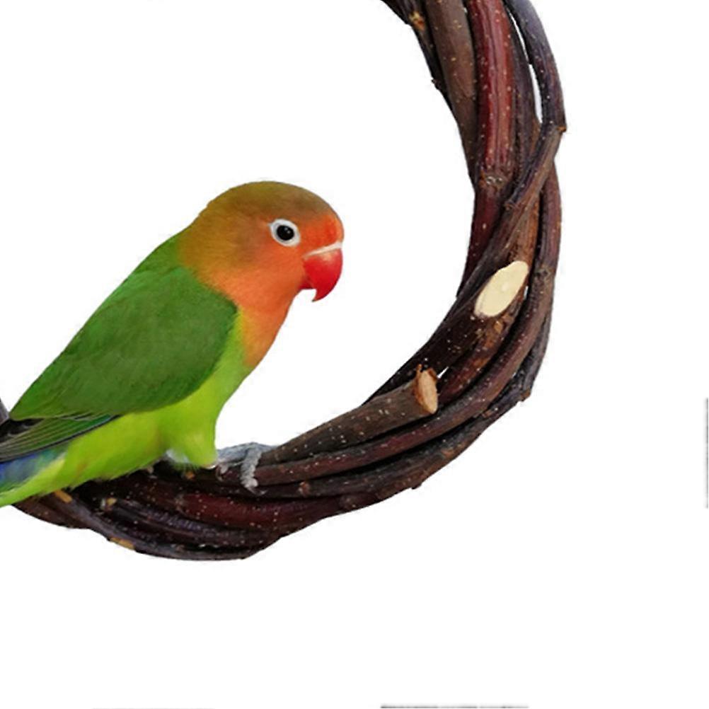 Bird Stand Frame Rattan Wooden Swing for Pet Parrot 2Pcs
