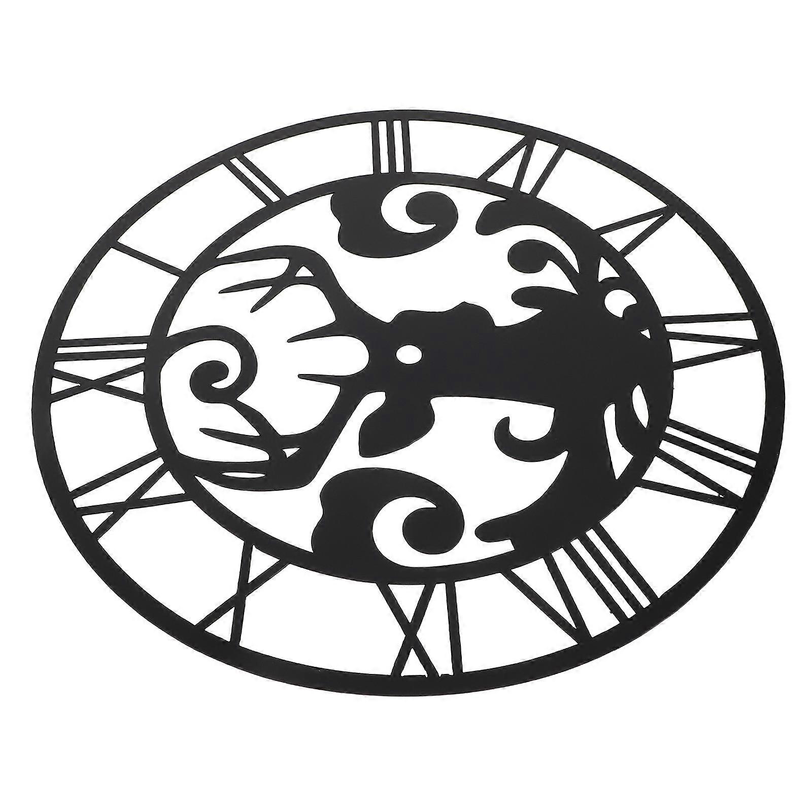 Wall Clock Face Sticker Black Acrylic Mirror Clock for Decorative Wall 2Pcs