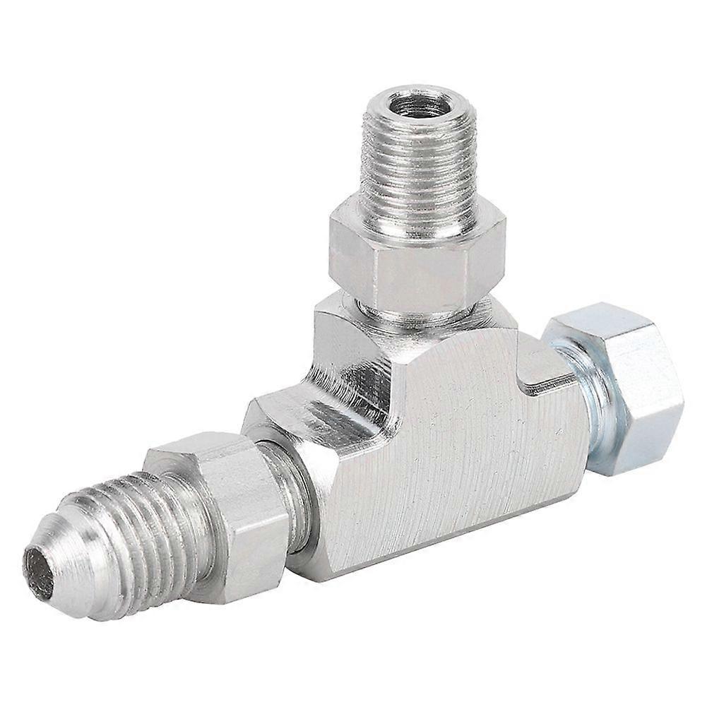 Adapter Fitting Tee 3 Way 1/8" NPT to 4AN & Plug Block Oil Feed Pressure Sensor