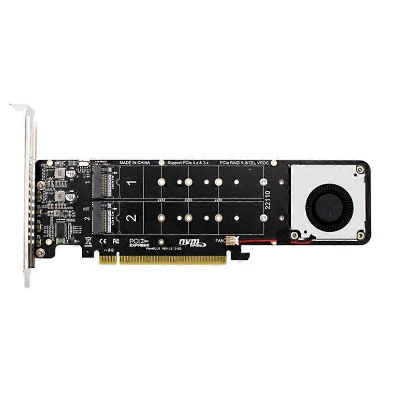 Double-Sided 4-Disk PCI-E X16 to M.2 M-Key NVME X4SSD RAID Adapter