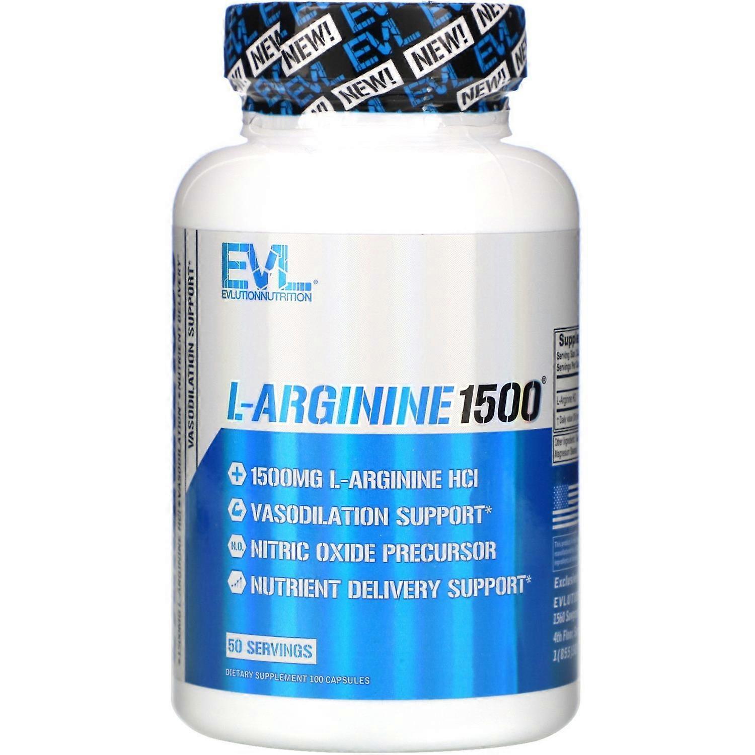 EVLution Nutrition, L-arginina1500, 100 Cápsulas