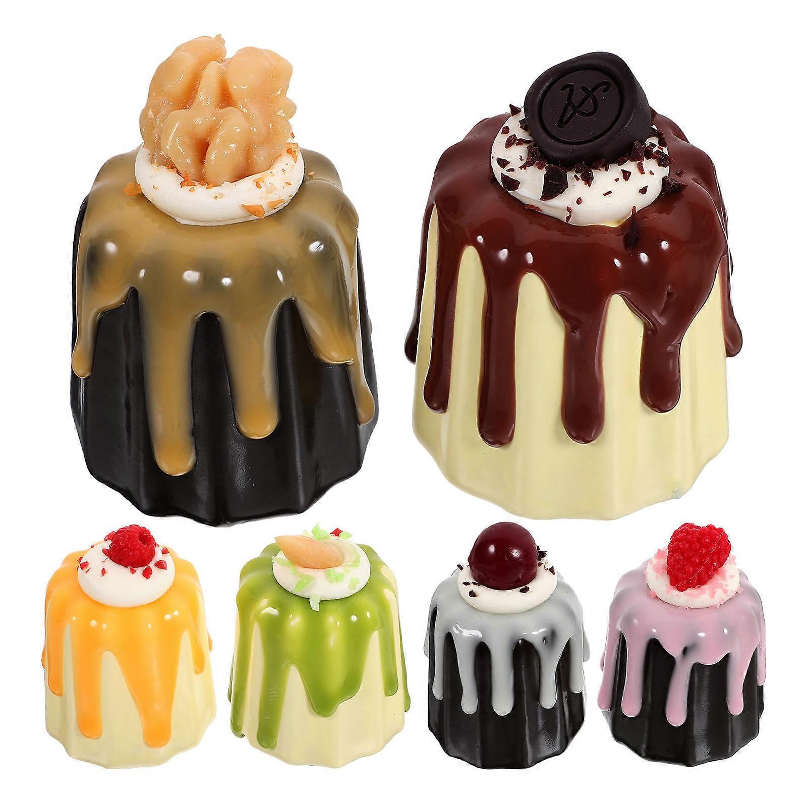 Simulation Cake Model Small Mold for Decor Use 24Pcs PVC Assorted Colors