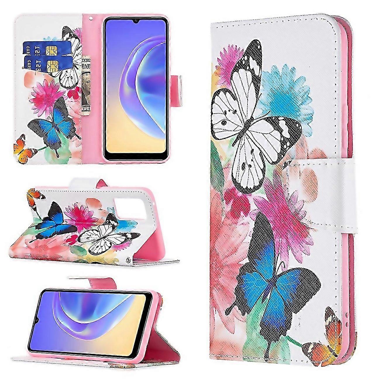 For Vivo V21e 4g Colored Drawing Pattern Horizontal Flip Leather Case With Holder Card Slots Wallet