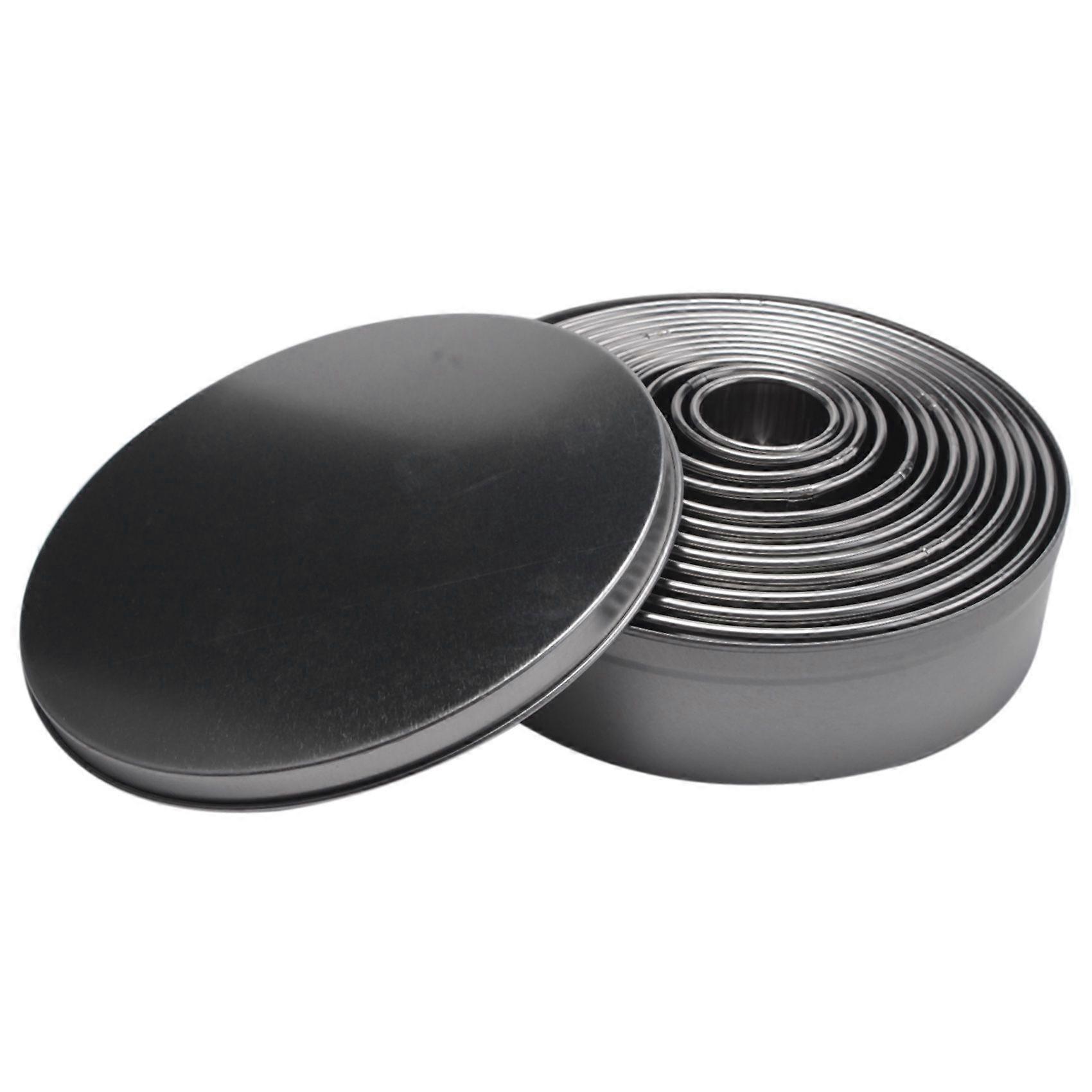 Stainless Steel Edge Round Cookie Cutter Set 12 Pieces Ring Sizes