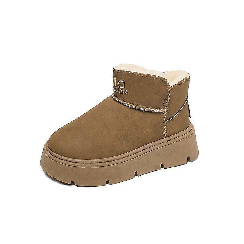 Women's Plus Size Platform Low-Cut Snow Boots Fleece Lined Thick Warm