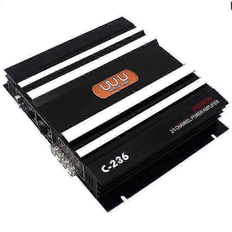 3800 W Car Amplifier 2 Channel Black Aluminum Alloy High Power Car Stereo Audio Power Amplifier for
