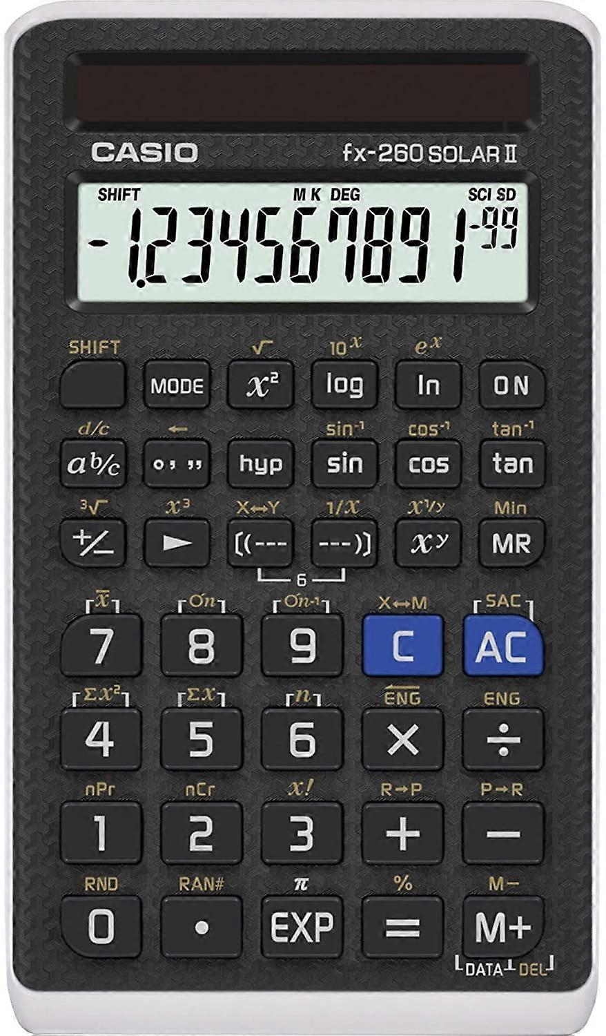 Casio FX 260 Solar II Scientific Calculator 5" x 0.6" x 2.9"