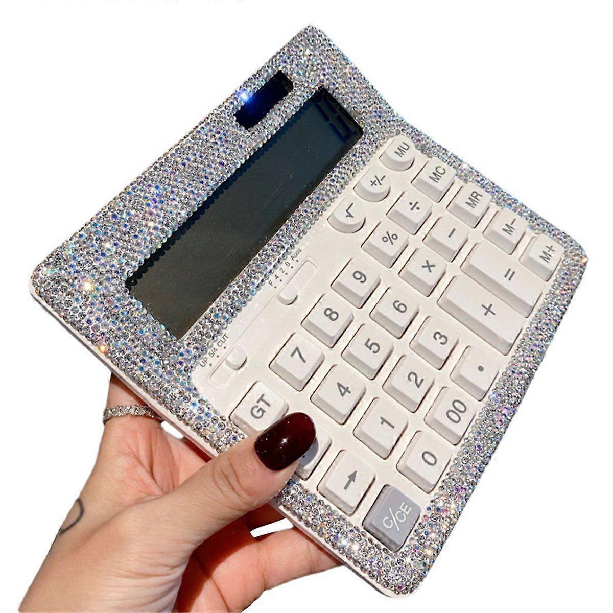 Rhinestone Crystal Calculator, Standard Desk Calculator LCD Display