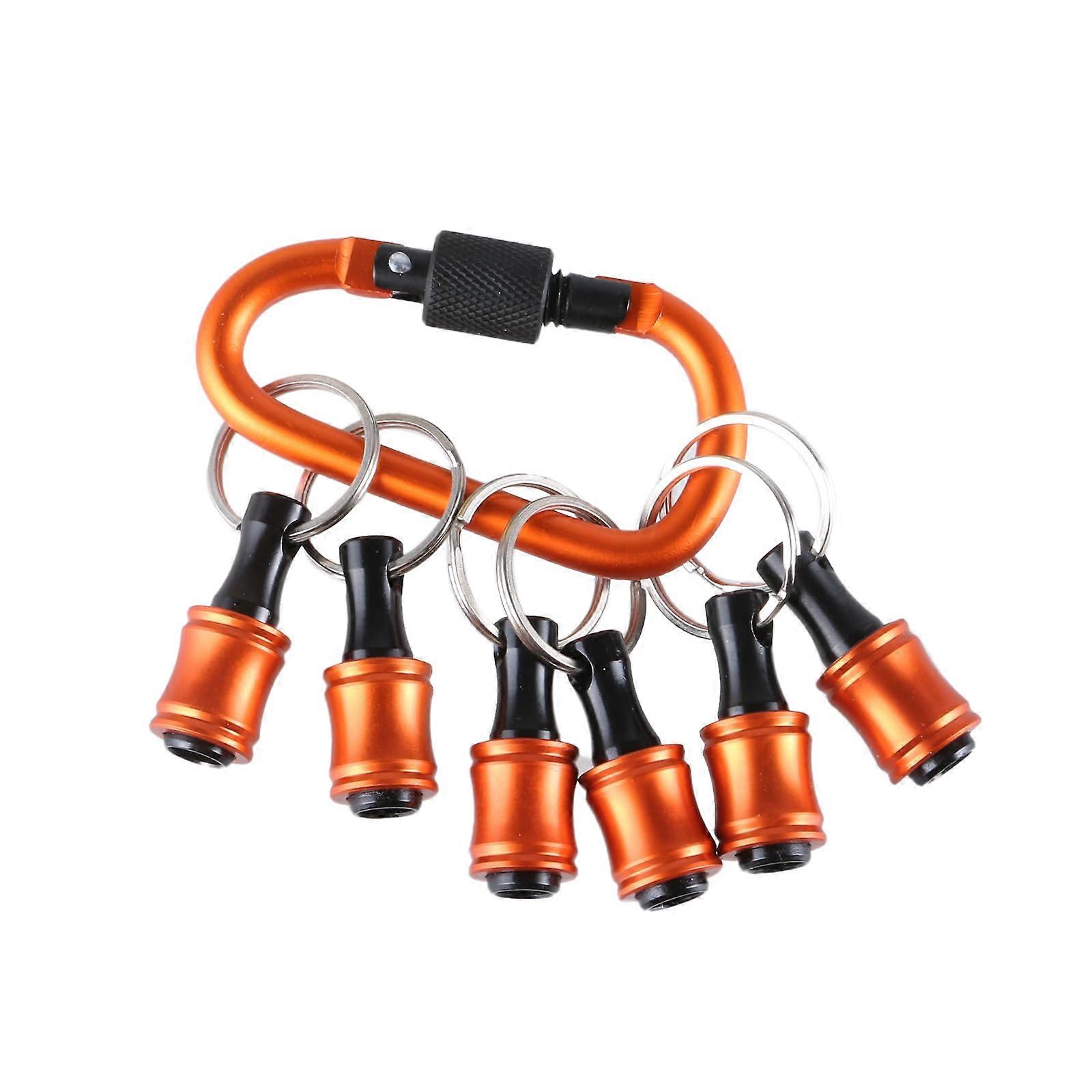 1/4 Inch Hex Shank Aluminum Screwdriver Bits Holder 6Piece QuickChange Extension Rod Keychains Drill Bit Adapter